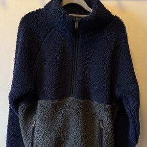 Todd Snyder Colorblock Sherpa Pullover Half Zip Fleece